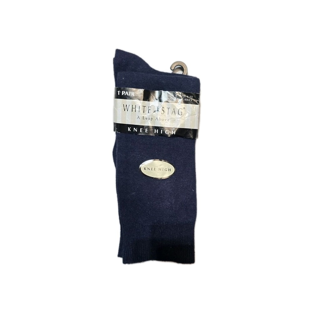 white stag Knee High Navy Blue Socks 4-10